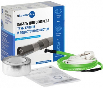 Комплект для обогрева труб xLayder Pipe EHL-16CR-5, 16 Вт/5 м с защитным экраном